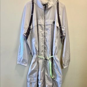 Nike Air Jordan Womens Gray  Flight Suit Romper Shorts Loose Fit 3XL